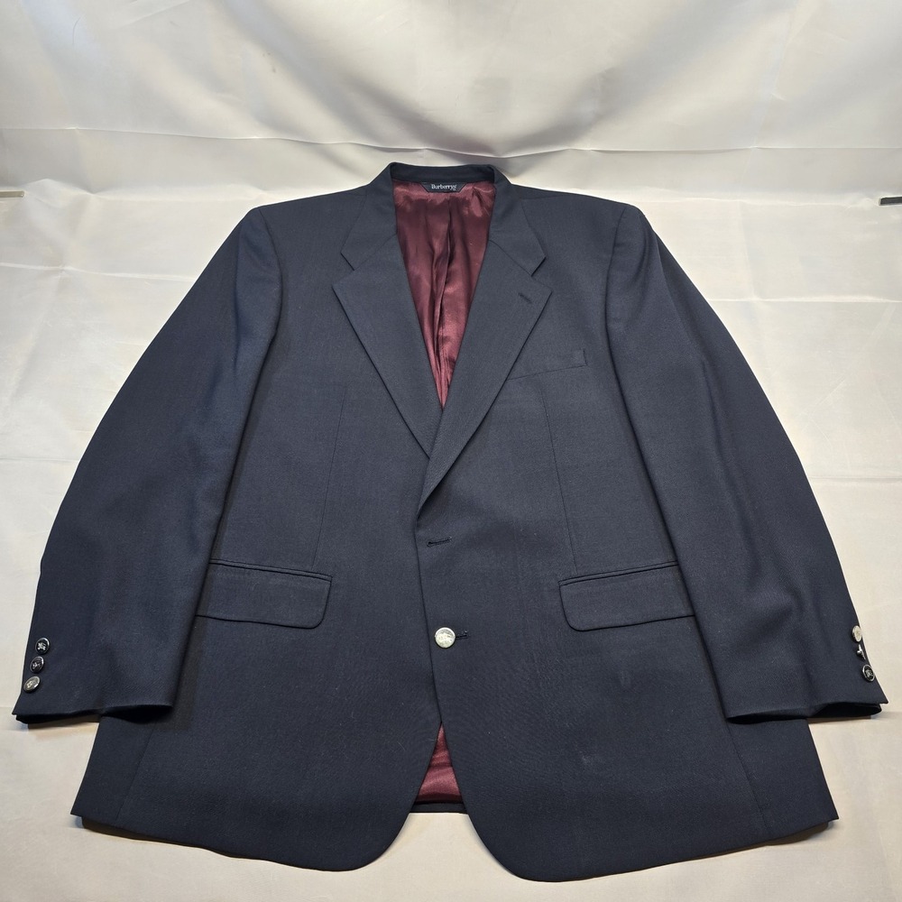 Burberrys‎ Navy Blue Blazer Men 48L Silver Buttons *read*
